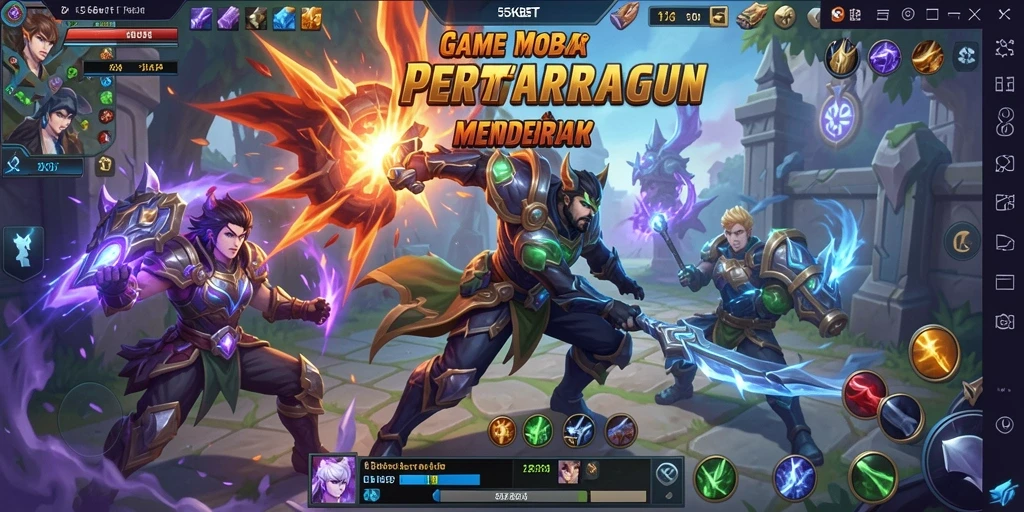 Screenshot gameplay 55KBET yang menampilkan aksi pertarungan seru.
