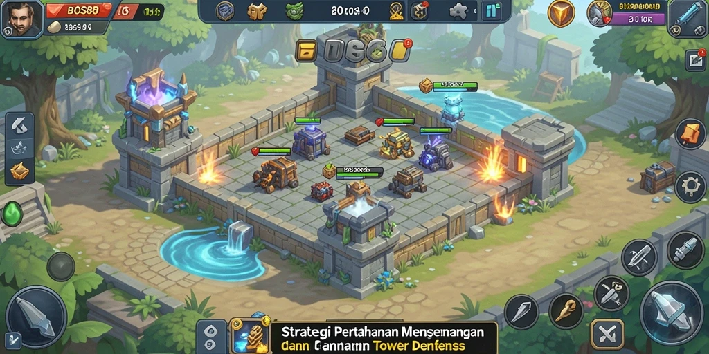 Tampilan gameplay menarik dari BOS88 dalam genre Tower Defense.