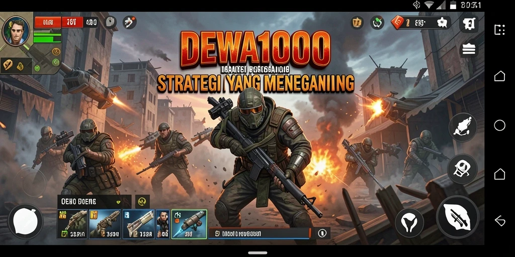 Tangkapan layar utama DEWA1000 saat bertempur dalam mode strategi.