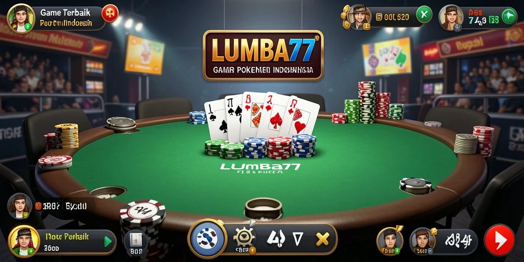 Screenshot gameplay seru dari LUMBA77 dengan aksi poker nyata.