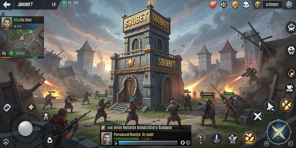 Tangkapan layar utama <strong>SBOBET</strong> menampilkan aksi seru dalam pertahanan menara.