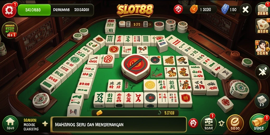 Screenshot gameplay SLOT88 menampilkan sesi permainan Mahjong yang mendebarkan.
