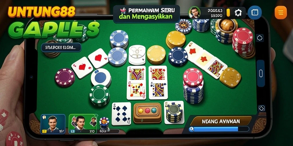 Tampilan menarik dari gameplay Gaple di UNTUNG88.